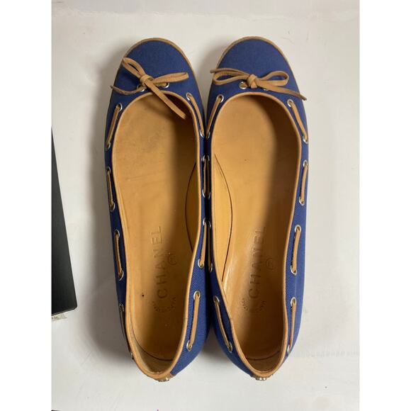 Chanel Flat Shoes Blue W8.5 - Picture 7 of 10